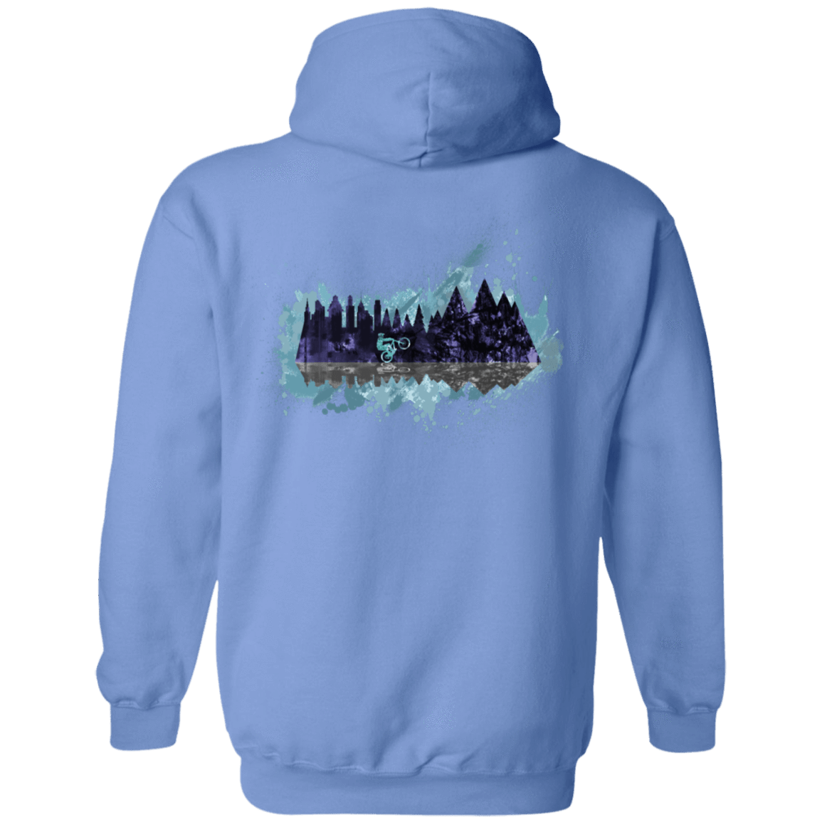 Sweatshirts Carolina Blue / S Mountain Splash Ride Back Print Pullover Hoodie