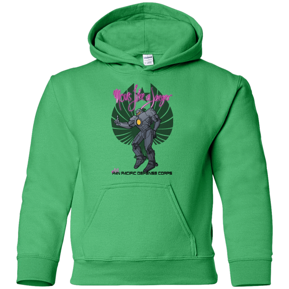 Sweatshirts Irish Green / YS Moves Like A Jaegger Youth Hoodie