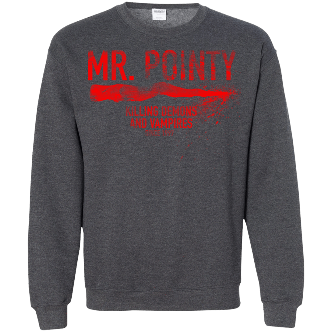 Sweatshirts Dark Heather / Small Mr Pointy Crewneck Sweatshirt