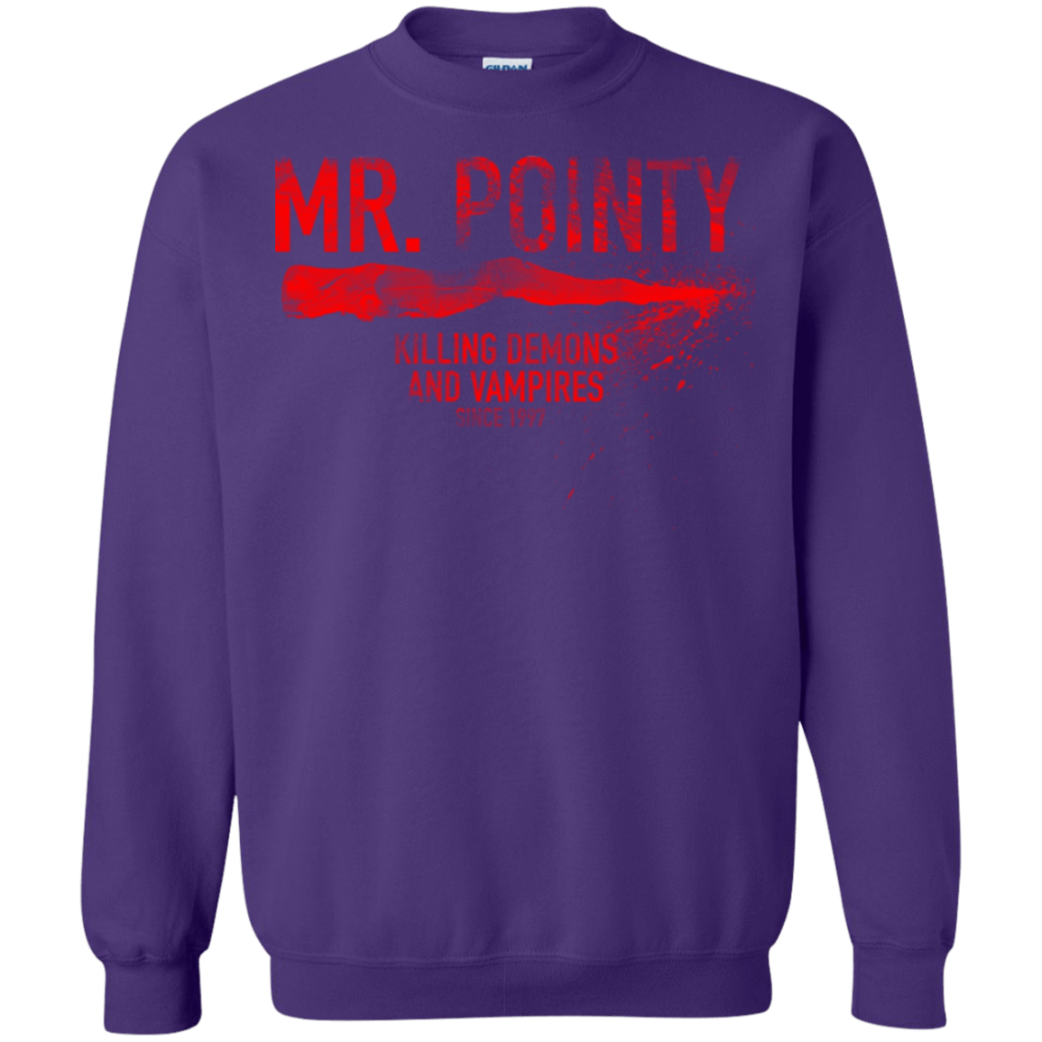 Sweatshirts Purple / Small Mr Pointy Crewneck Sweatshirt