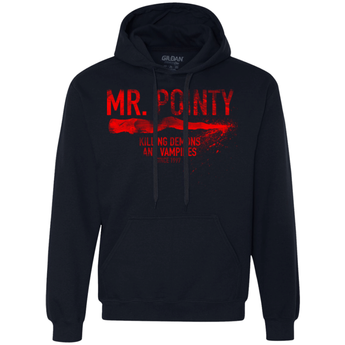 Sweatshirts Navy / Small Mr Pointy Premium Fleece Hoodie