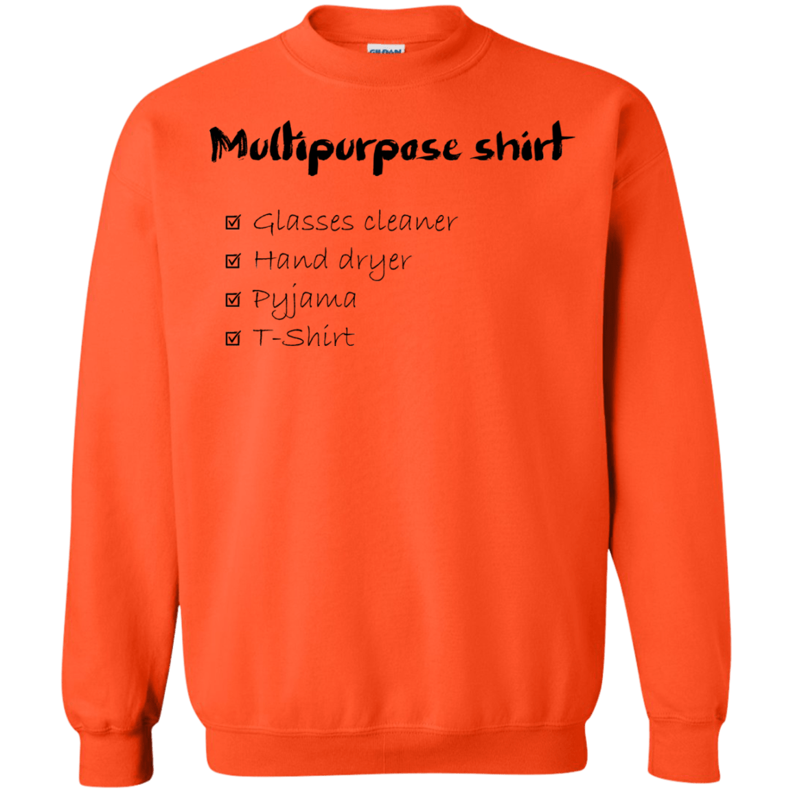 Sweatshirts Orange / Small Multipurpose Shirt Crewneck Sweatshirt