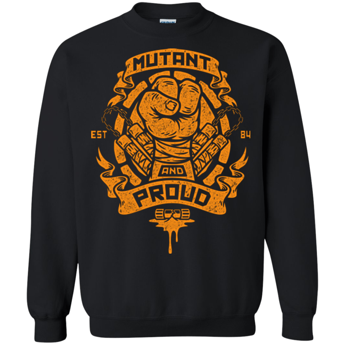 Sweatshirts Black / Small Mutant and Proud Mikey Crewneck Sweatshirt