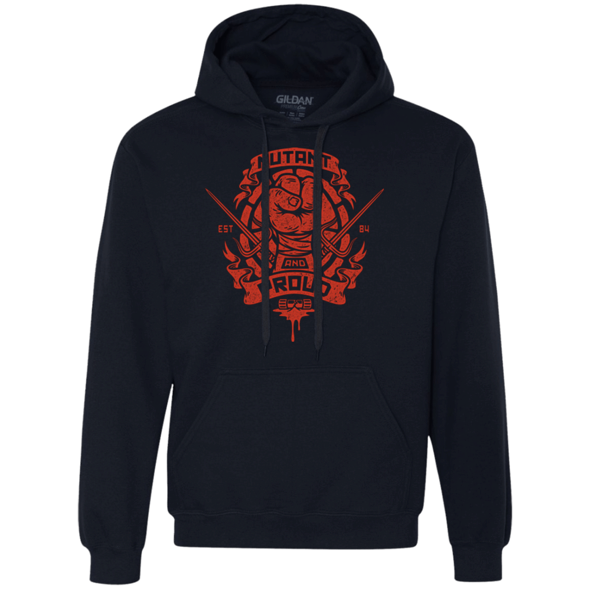 Sweatshirts Navy / Small Mutant and Proud Raph Premium Fleece Hoodie