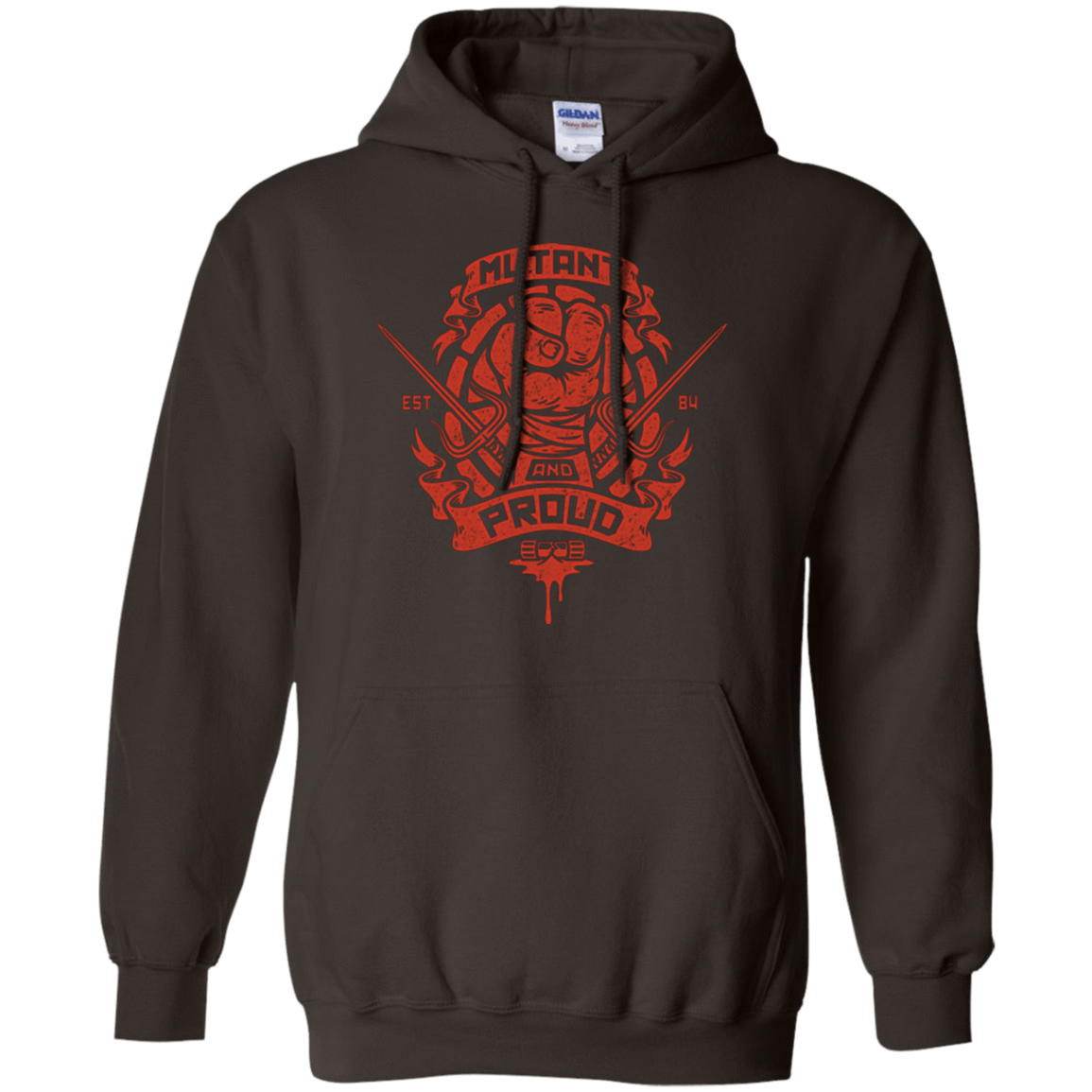 Sweatshirts Dark Chocolate / Small Mutant and Proud Raph Pullover Hoodie