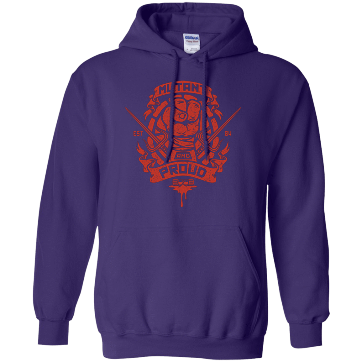 Sweatshirts Purple / Small Mutant and Proud Raph Pullover Hoodie