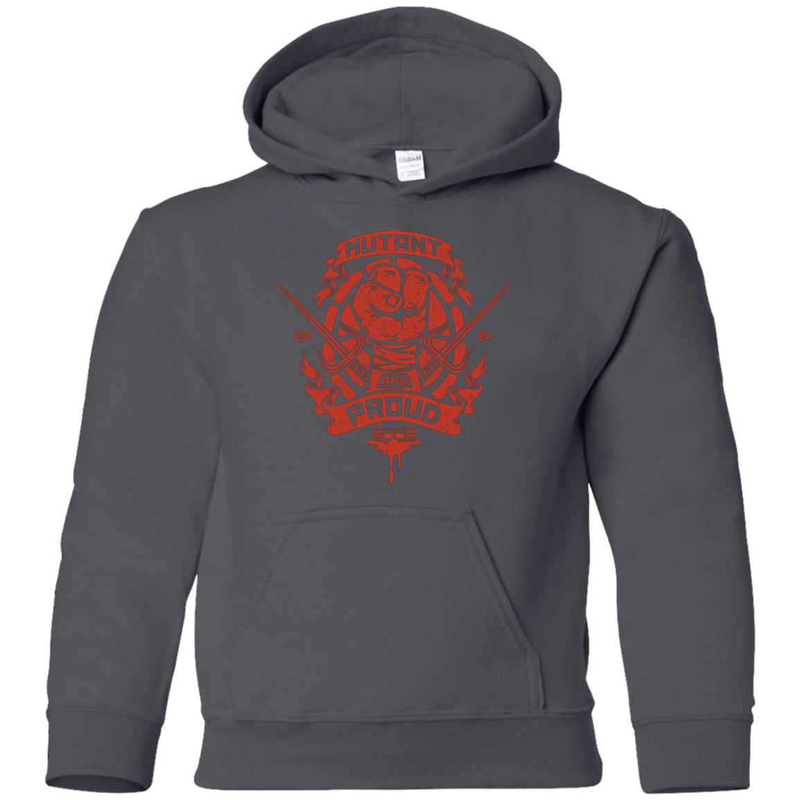Sweatshirts Charcoal / YS Mutant and Proud Raph Youth Hoodie