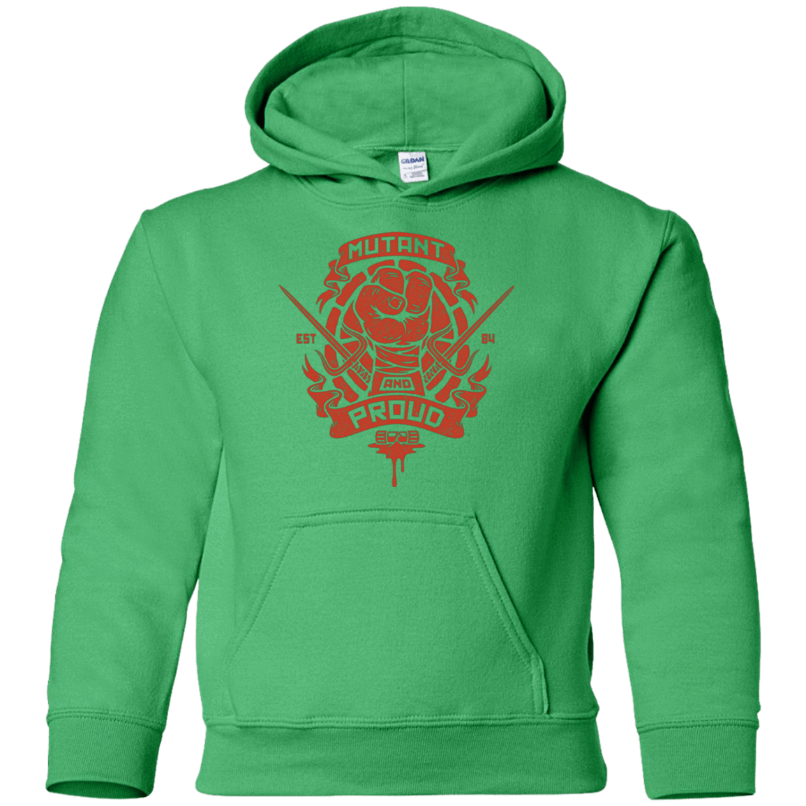 Sweatshirts Irish Green / YS Mutant and Proud Raph Youth Hoodie