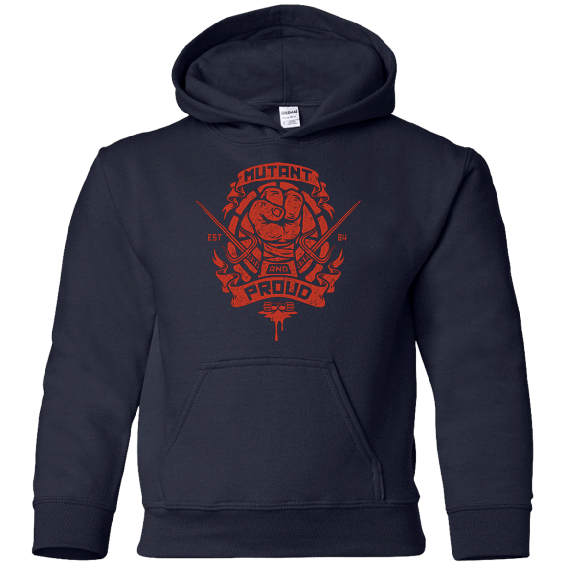 Sweatshirts Navy / YS Mutant and Proud Raph Youth Hoodie