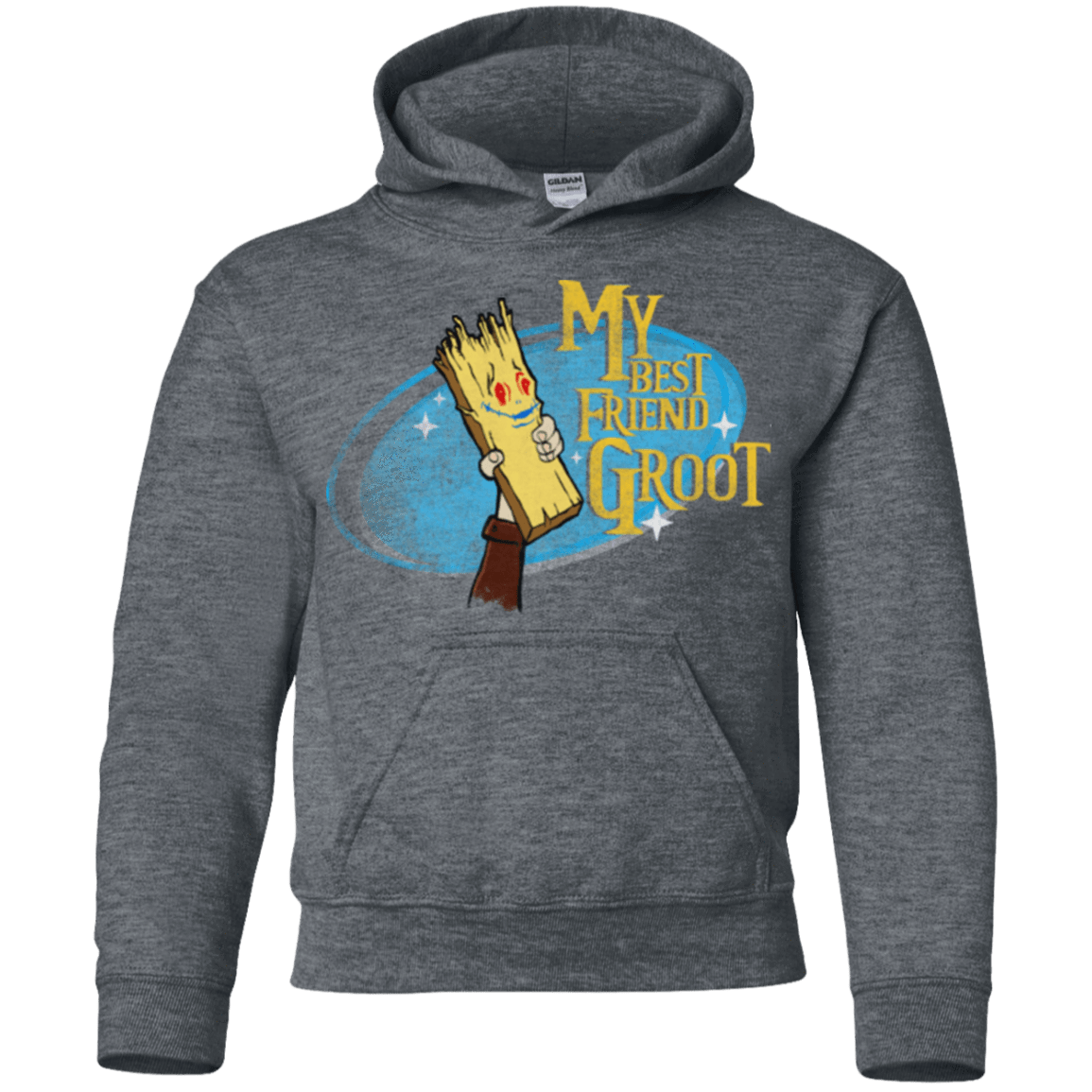 Sweatshirts Dark Heather / YS My Best Friend Groot Youth Hoodie