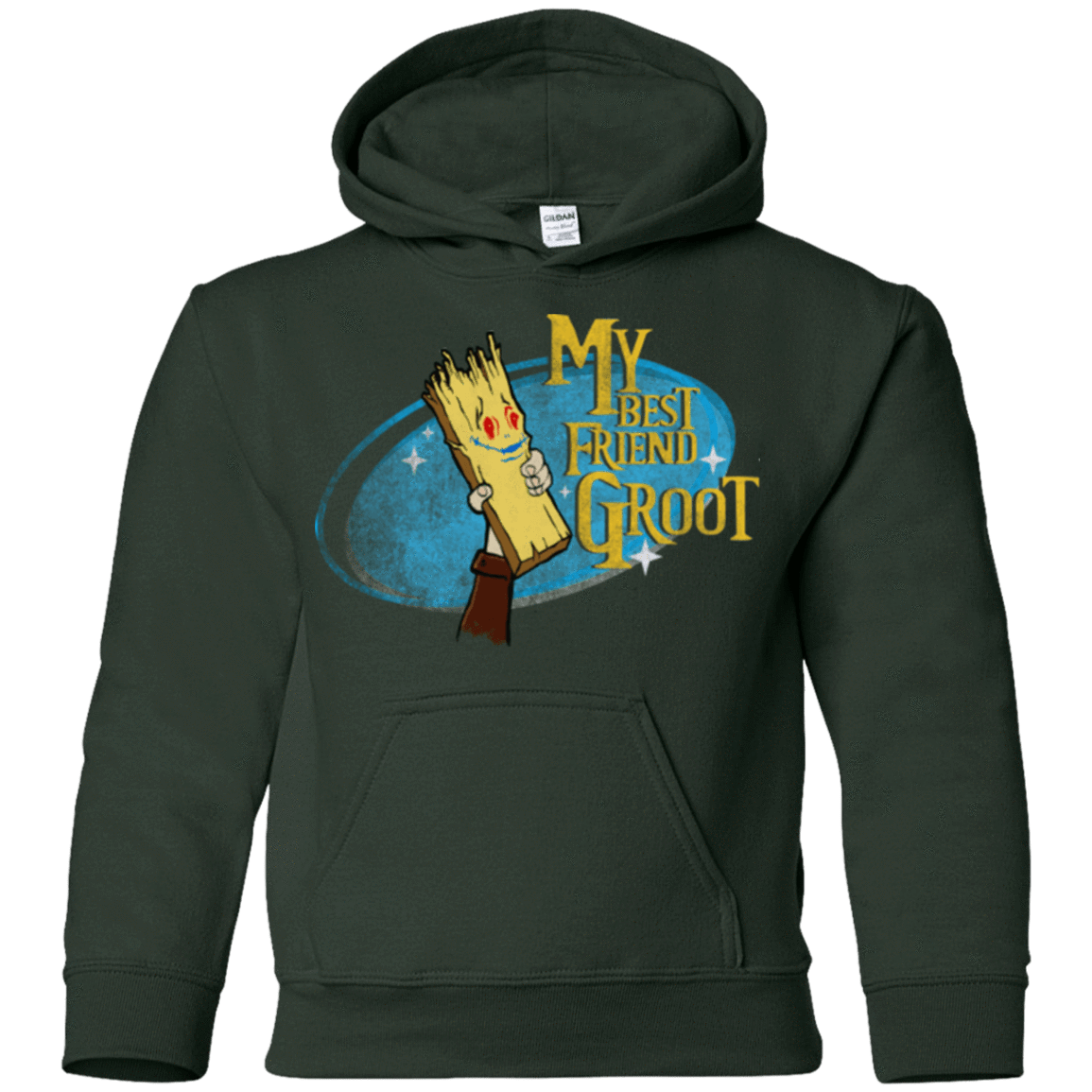 Sweatshirts Forest Green / YS My Best Friend Groot Youth Hoodie
