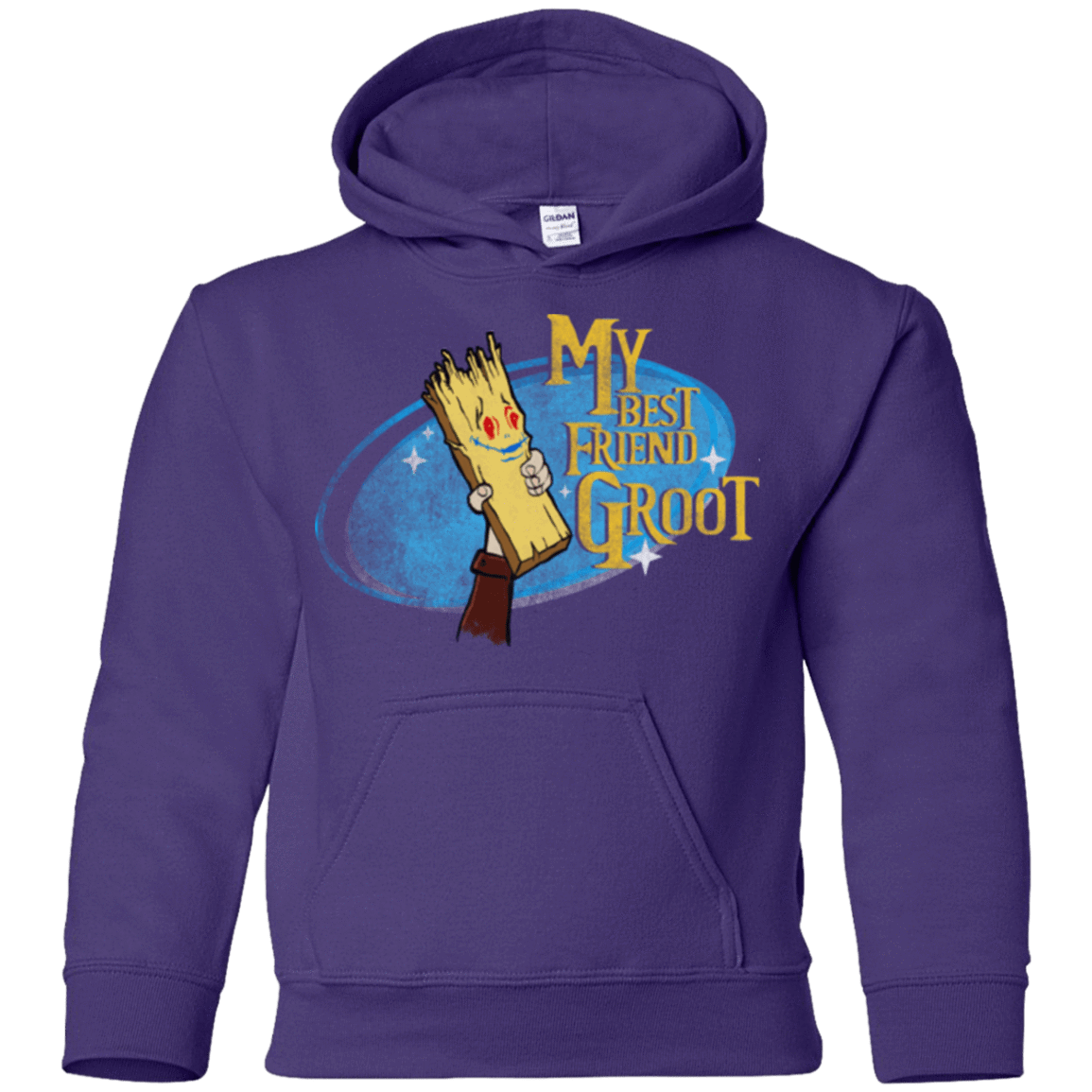 Sweatshirts Purple / YS My Best Friend Groot Youth Hoodie
