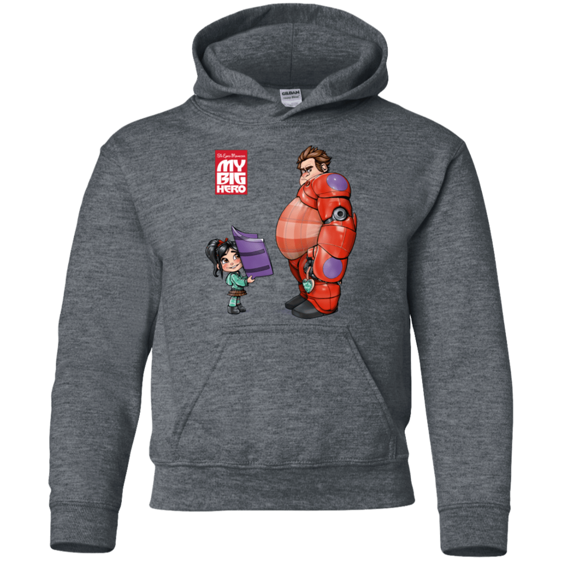 Sweatshirts Dark Heather / YS My Big Hero Youth Hoodie
