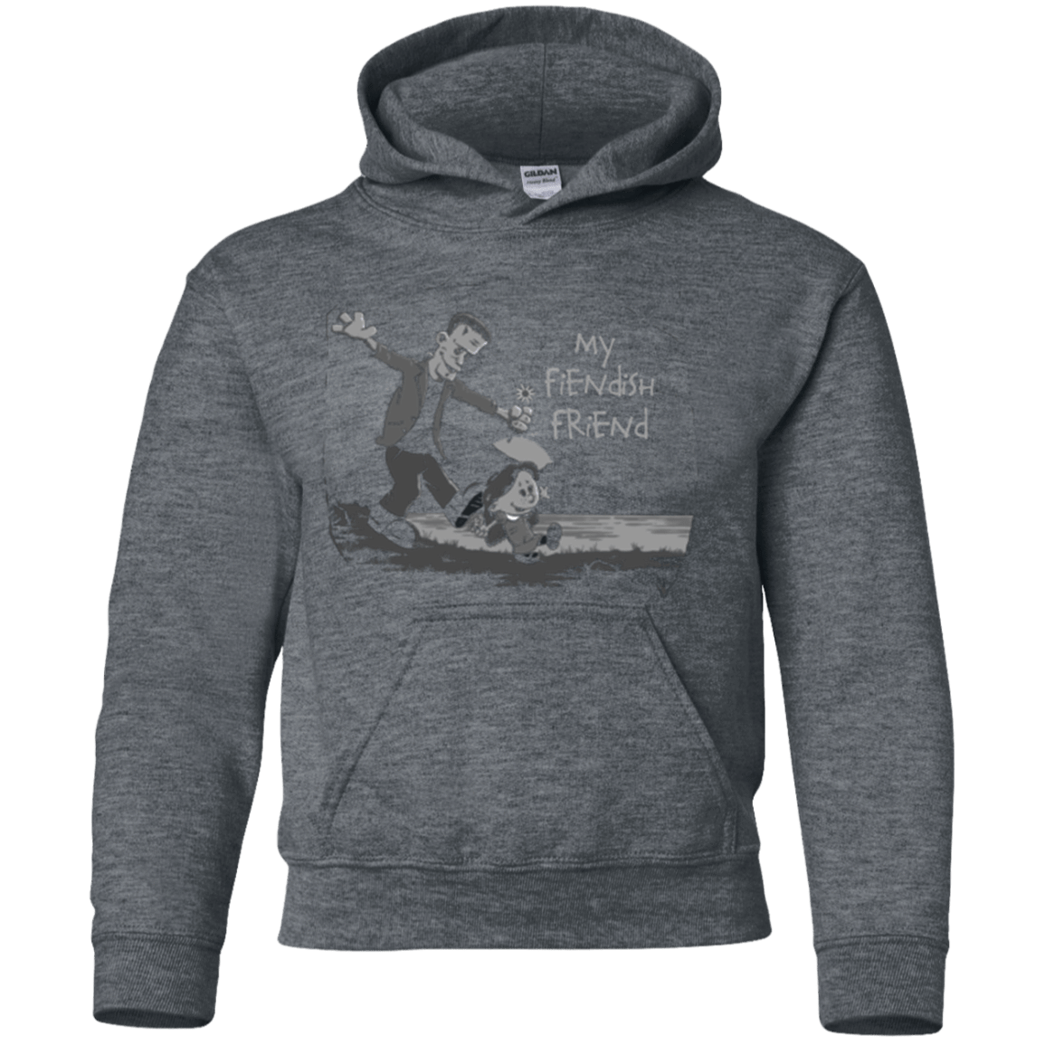 Sweatshirts Dark Heather / YS My Fiendish Friend Youth Hoodie