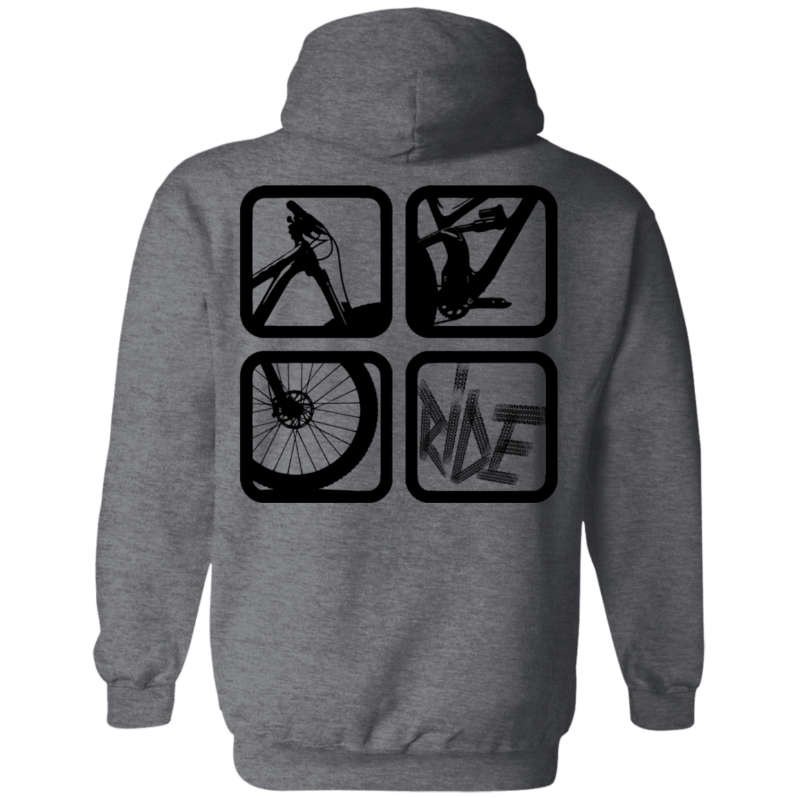 Sweatshirts Dark Heather / S My Ride Back Print Pullover Hoodie