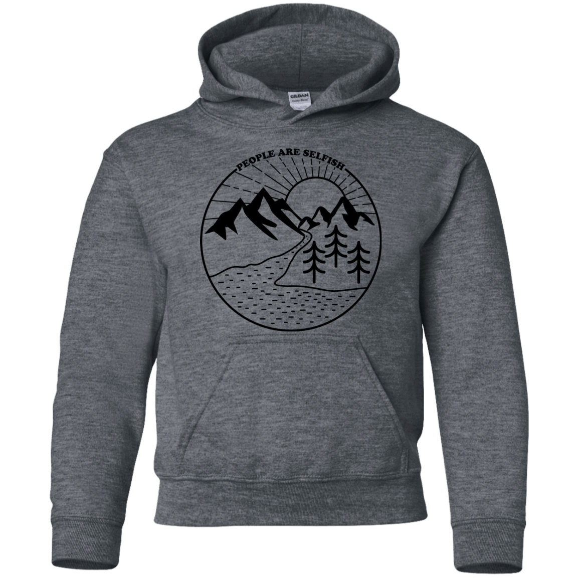 Sweatshirts Dark Heather / YS Nature vs. People Youth Hoodie