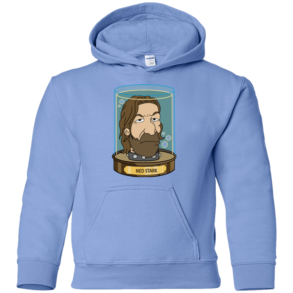 Sweatshirts Carolina Blue / YS Ned Stark Head Youth Hoodie