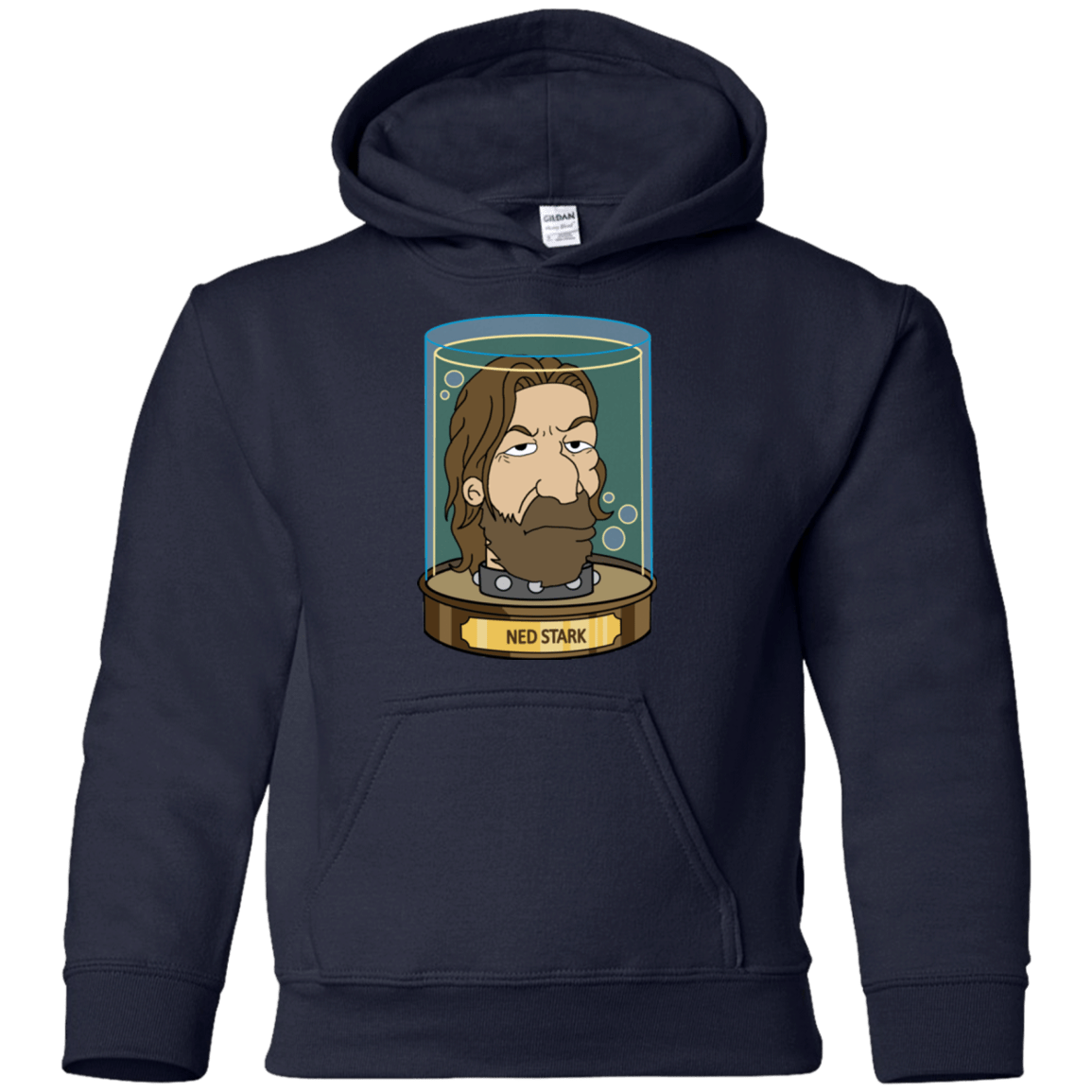 Sweatshirts Navy / YS Ned Stark Head Youth Hoodie