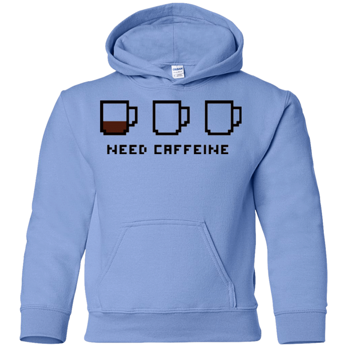Sweatshirts Carolina Blue / YS Need Caffeine Youth Hoodie