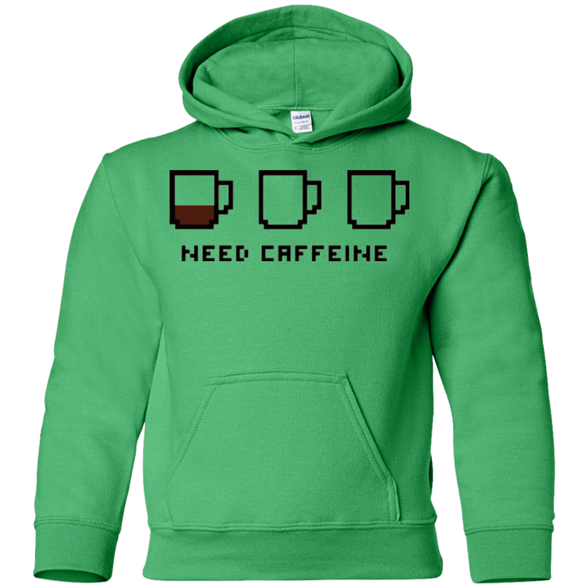 Sweatshirts Irish Green / YS Need Caffeine Youth Hoodie