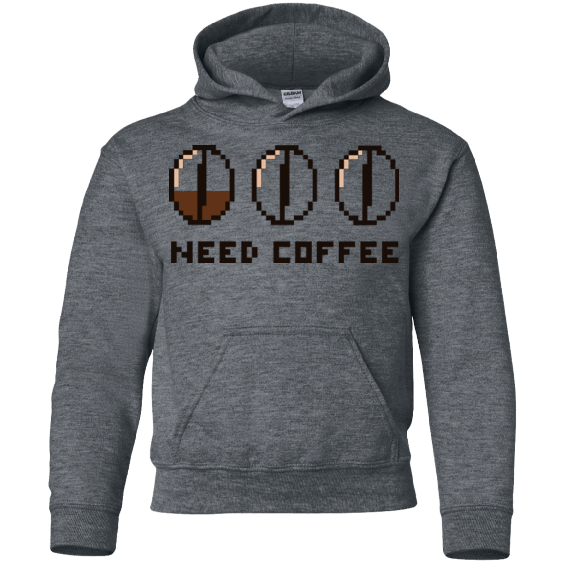 Sweatshirts Dark Heather / YS Need Coffee Youth Hoodie