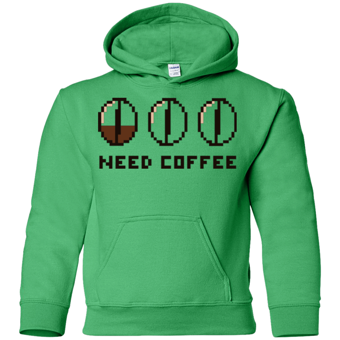 Sweatshirts Irish Green / YS Need Coffee Youth Hoodie