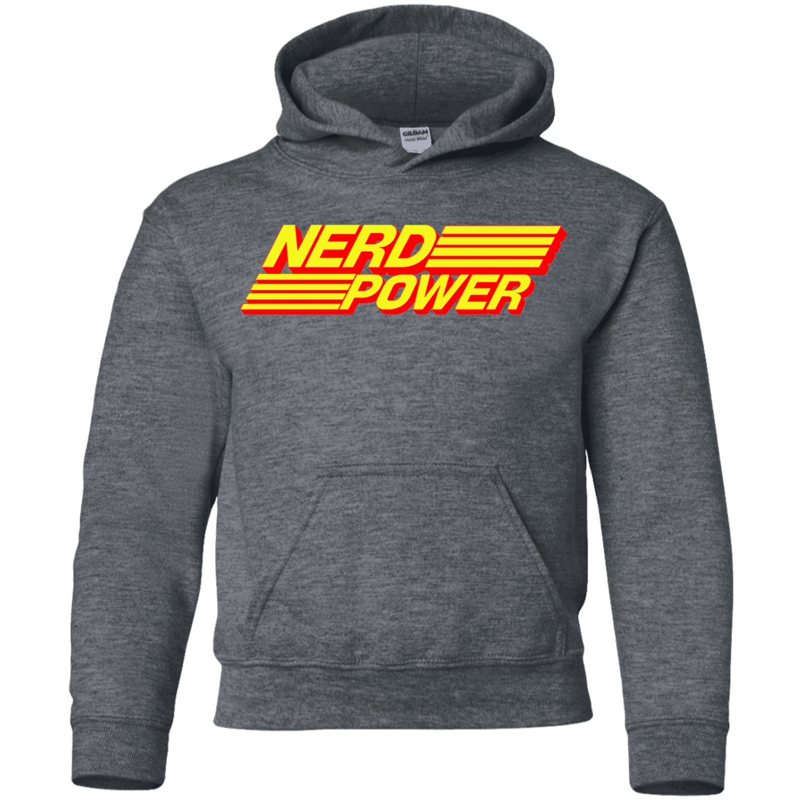Sweatshirts Dark Heather / YS Nerd Power Youth Hoodie
