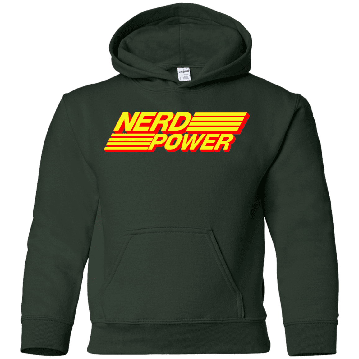 Sweatshirts Forest Green / YS Nerd Power Youth Hoodie