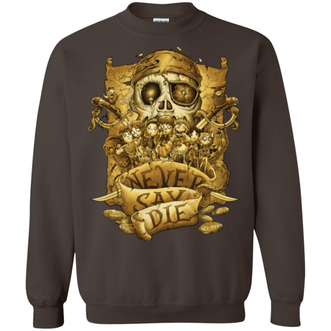 Sweatshirts Dark Chocolate / Small Never Say Die Crewneck Sweatshirt