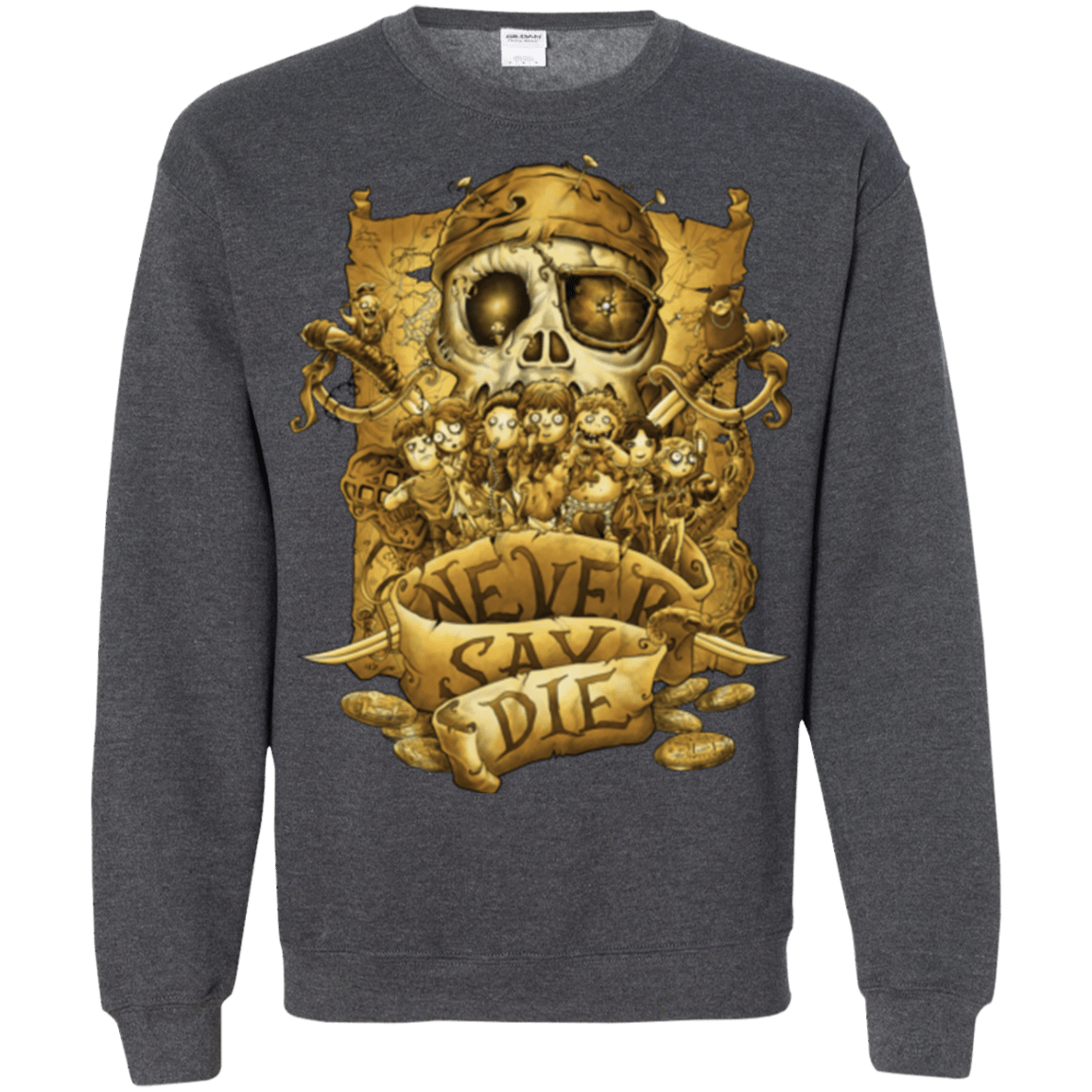 Sweatshirts Dark Heather / Small Never Say Die Crewneck Sweatshirt