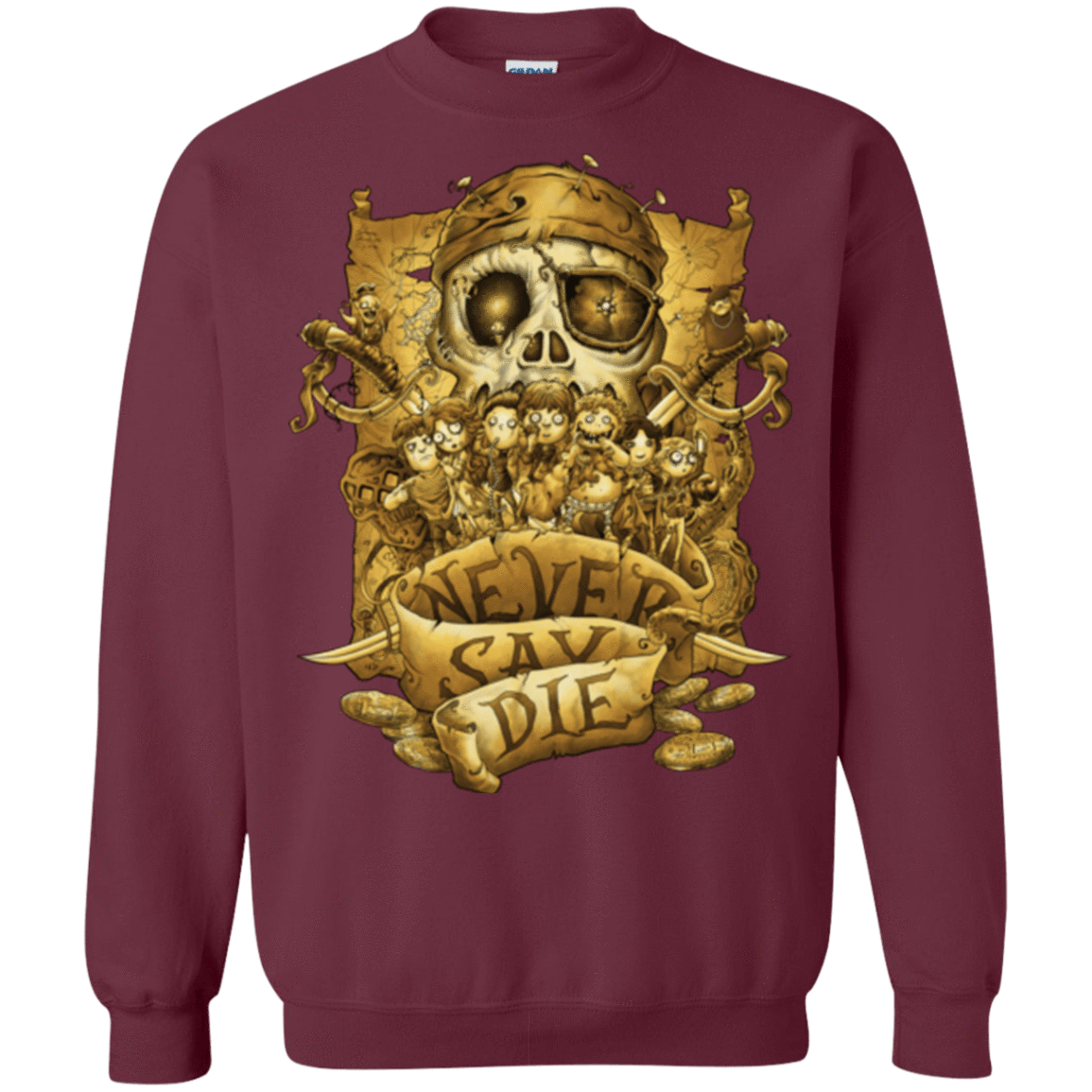 Sweatshirts Maroon / Small Never Say Die Crewneck Sweatshirt