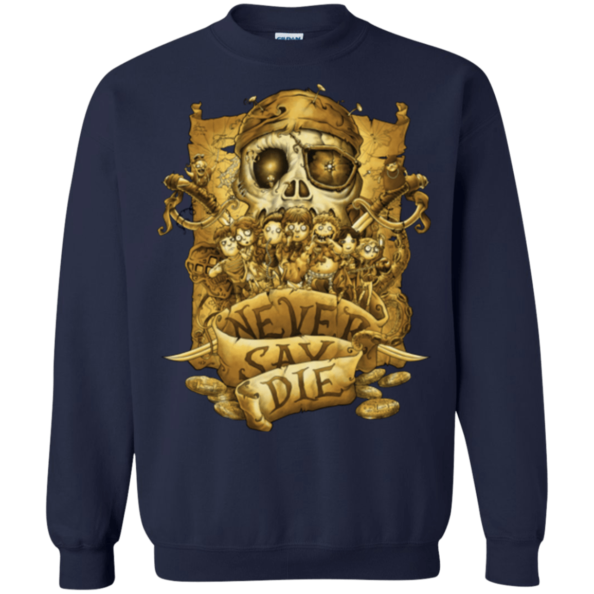 Sweatshirts Navy / Small Never Say Die Crewneck Sweatshirt