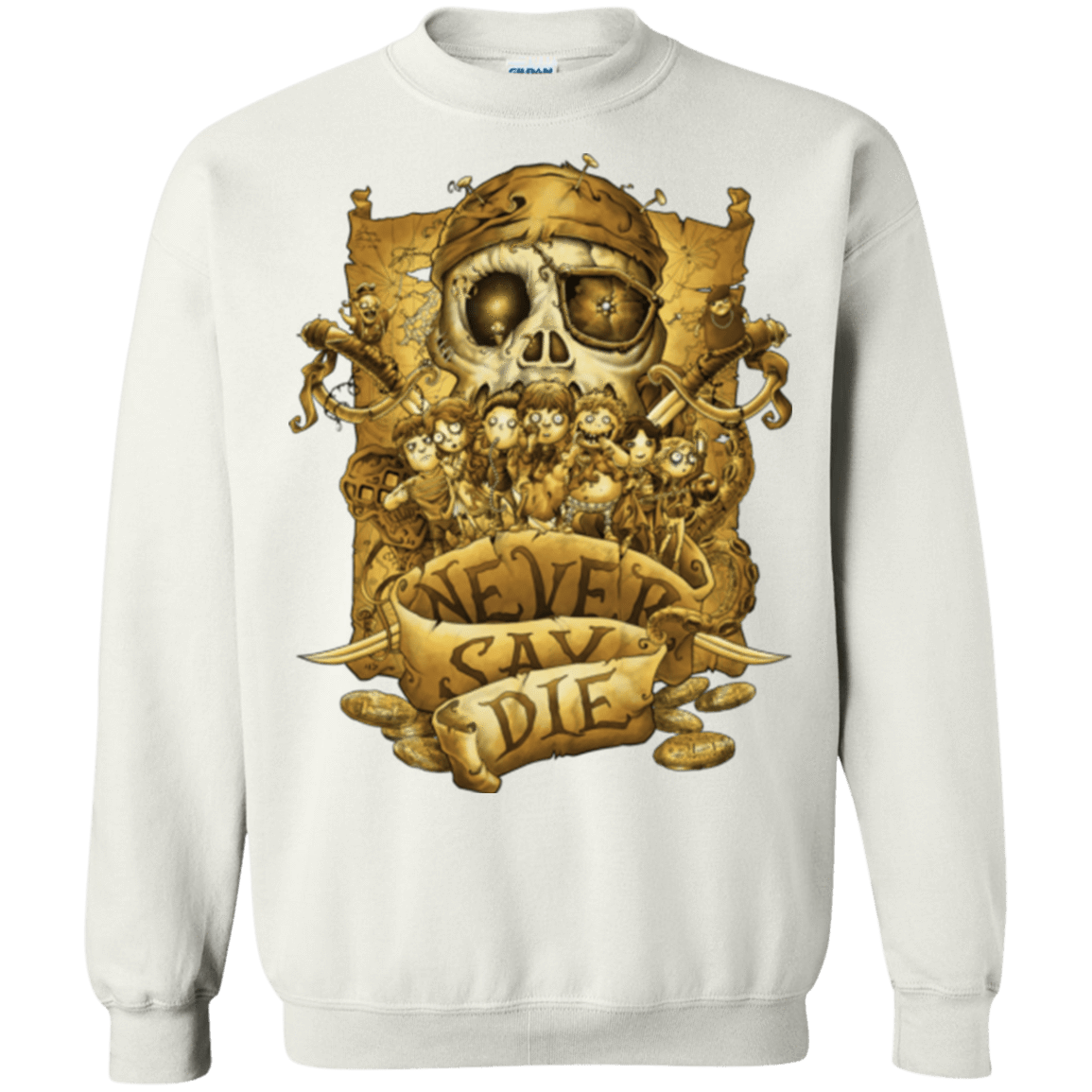 Sweatshirts White / Small Never Say Die Crewneck Sweatshirt