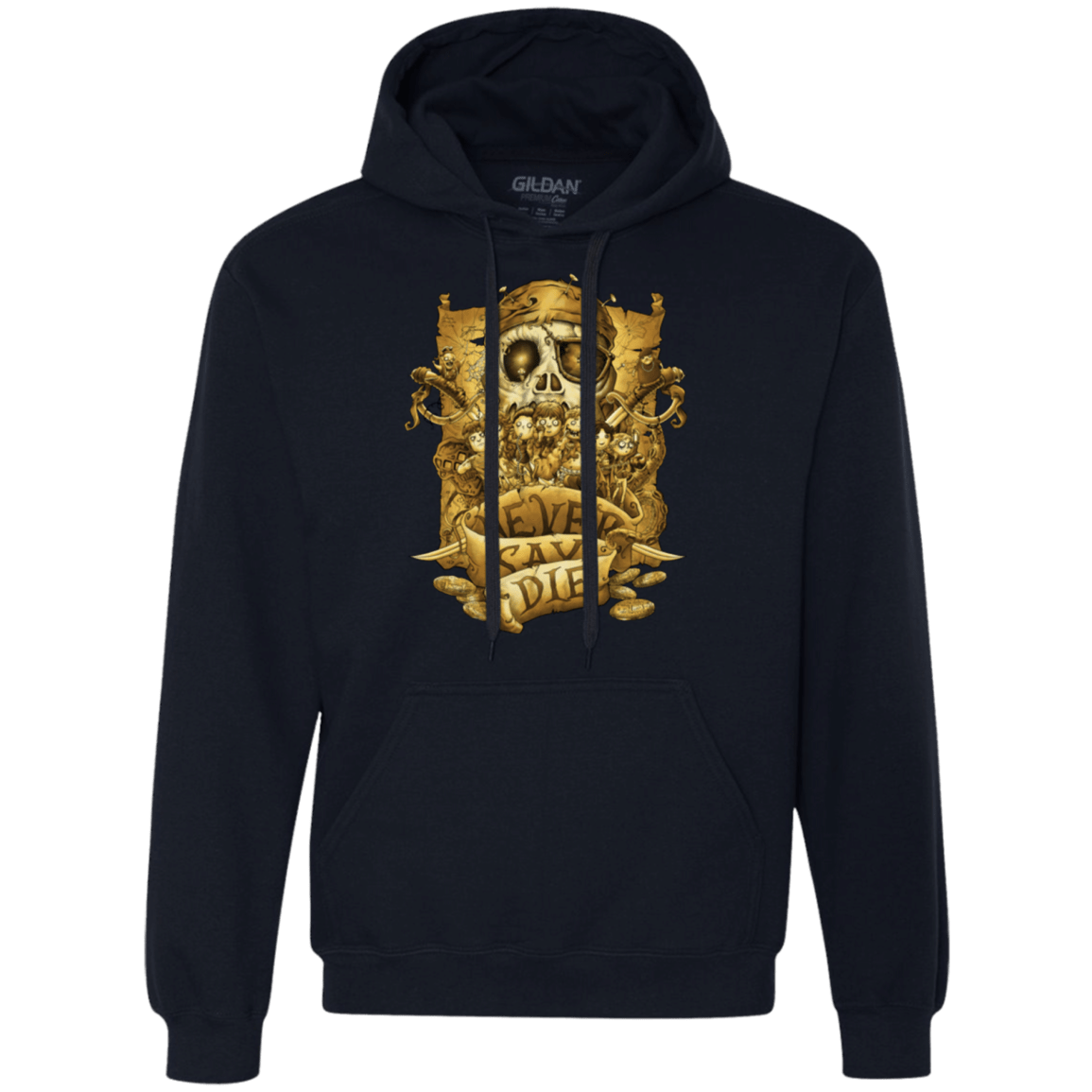 Sweatshirts Navy / Small Never Say Die Premium Fleece Hoodie