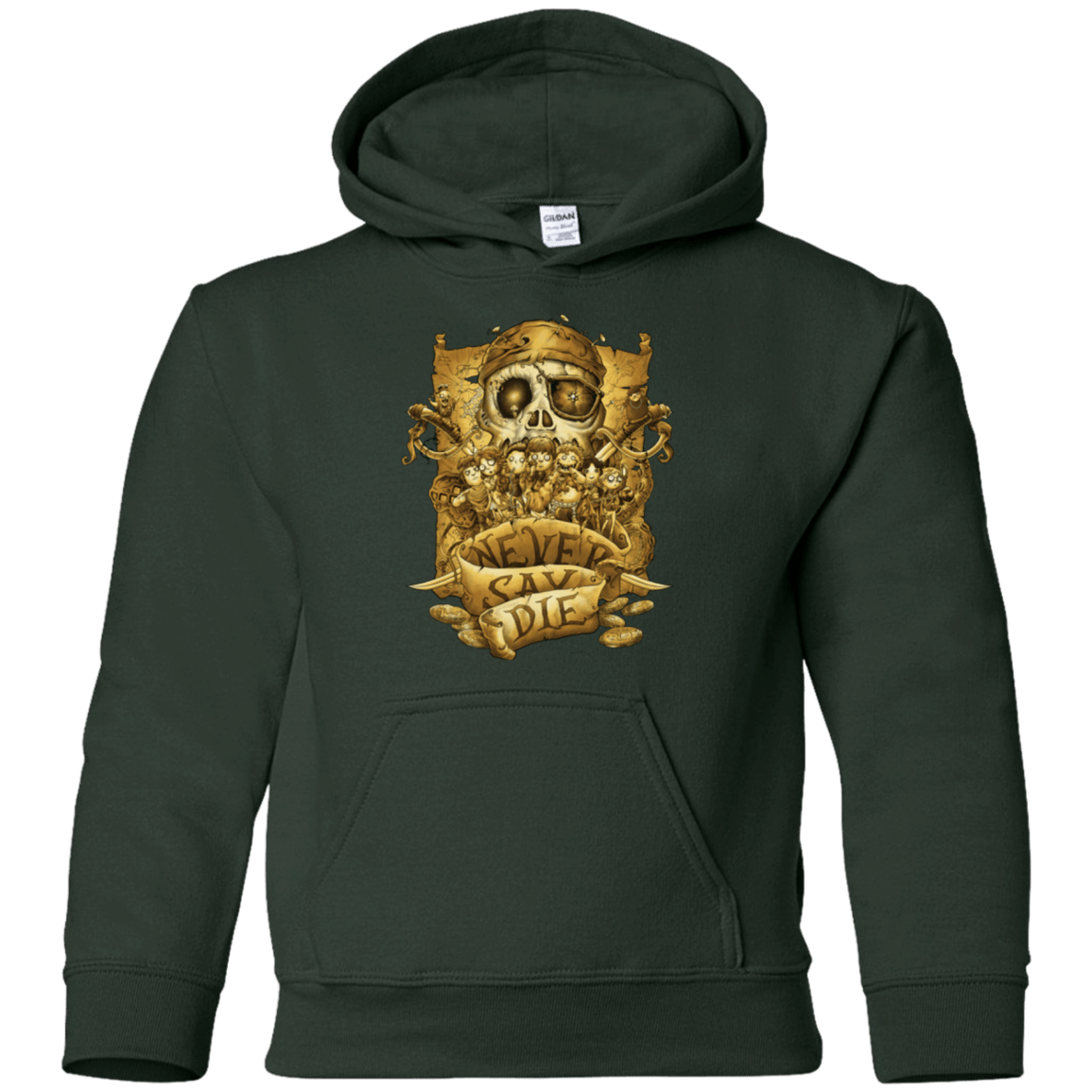 Sweatshirts Forest Green / YS Never Say Die Youth Hoodie
