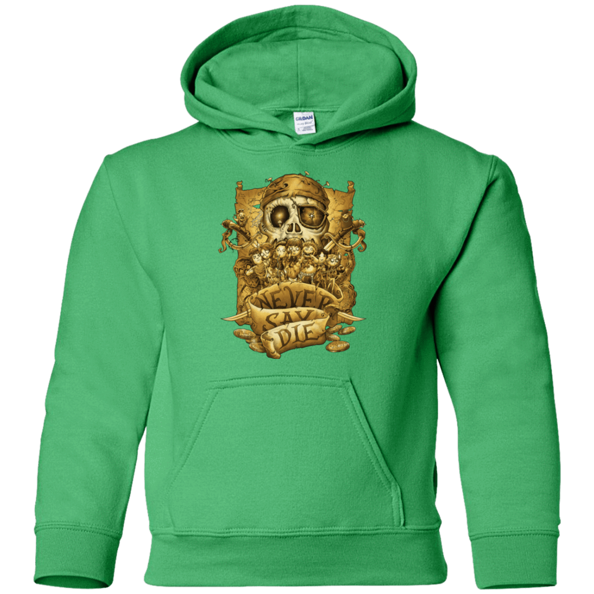 Sweatshirts Irish Green / YS Never Say Die Youth Hoodie