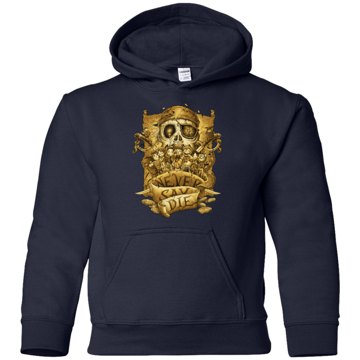 Sweatshirts Navy / YS Never Say Die Youth Hoodie