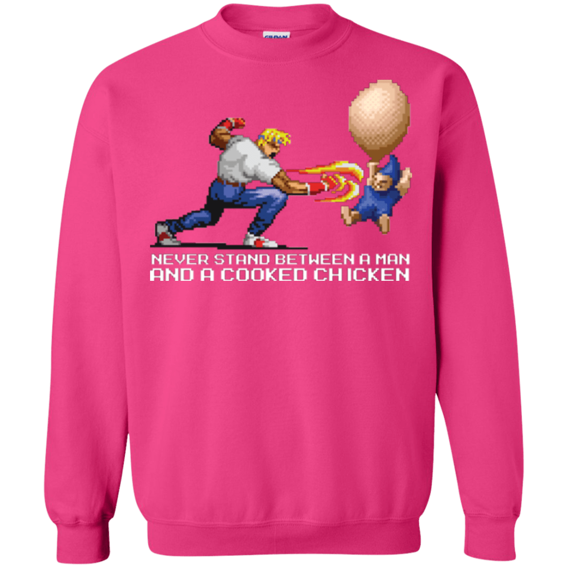 Sweatshirts Heliconia / Small Never Stand Between A Man And A Cooked Chicken Crewneck Sweatshirt