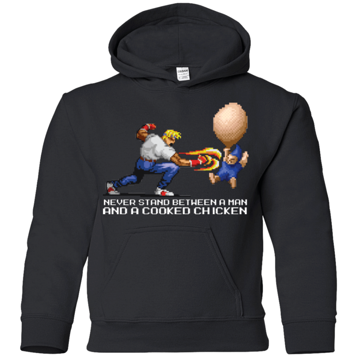 Sweatshirts Black / YS Never Stand Between A Man And A Cooked Chicken Youth Hoodie