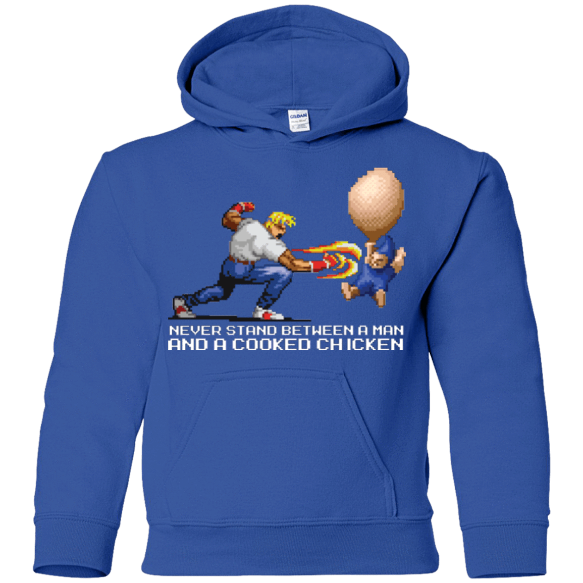 Sweatshirts Royal / YS Never Stand Between A Man And A Cooked Chicken Youth Hoodie