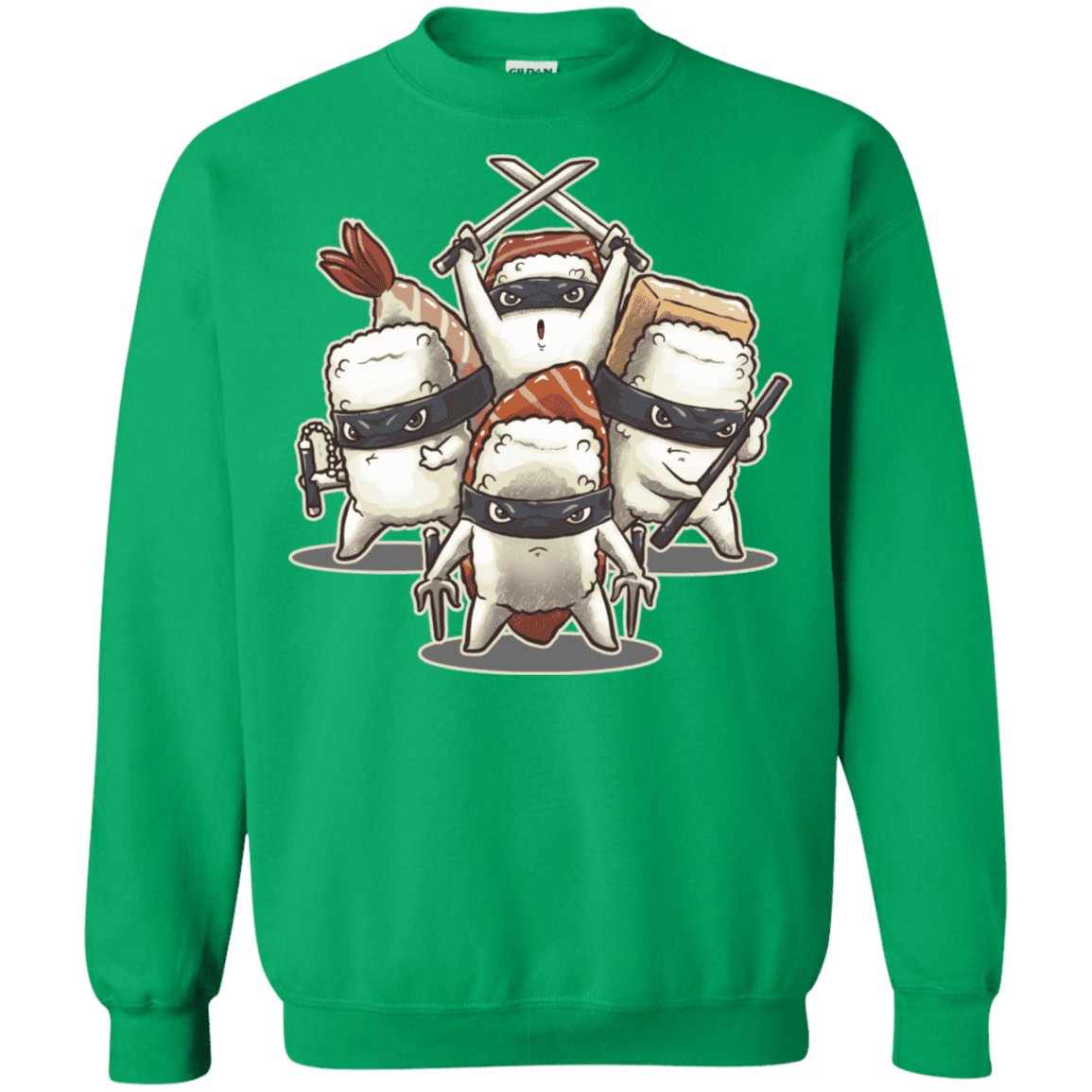 Sweatshirts Irish Green / S Ninja Sushi Crewneck Sweatshirt