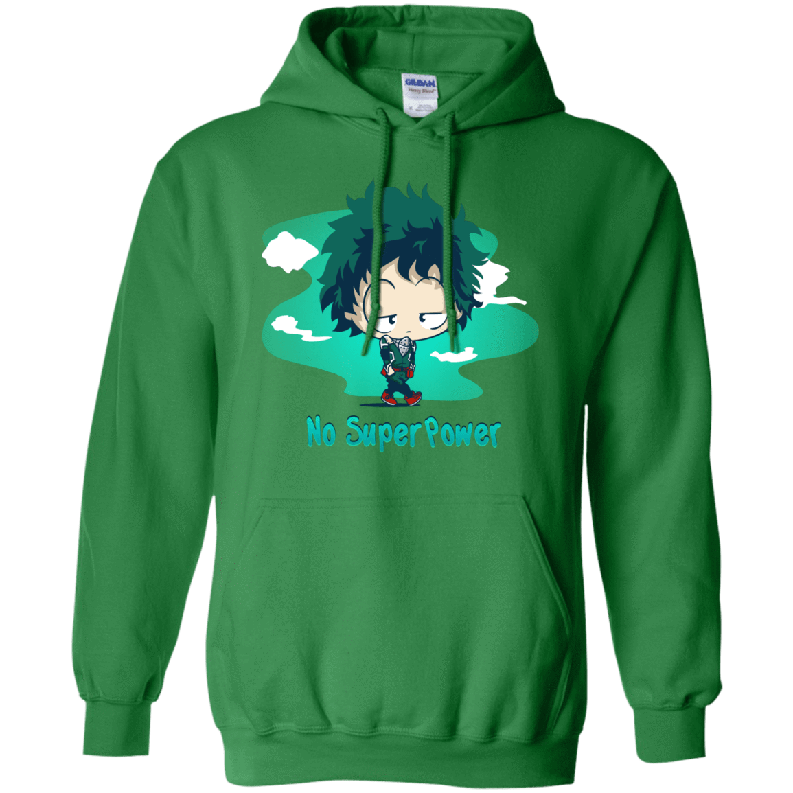 Sweatshirts Irish Green / S No Super Power Pullover Hoodie
