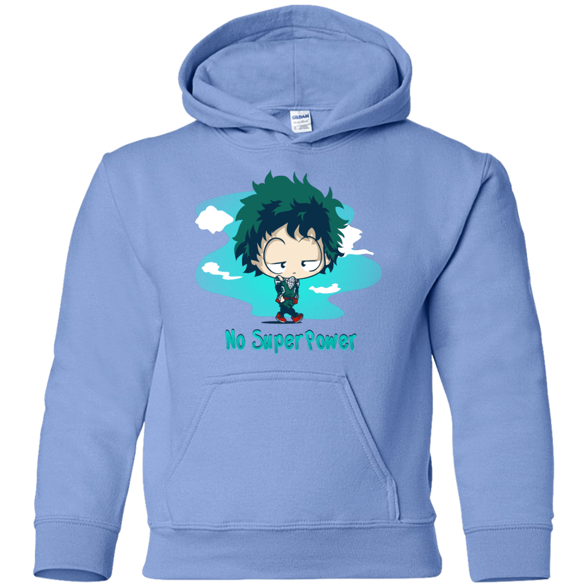 Sweatshirts Carolina Blue / YS No Super Power Youth Hoodie