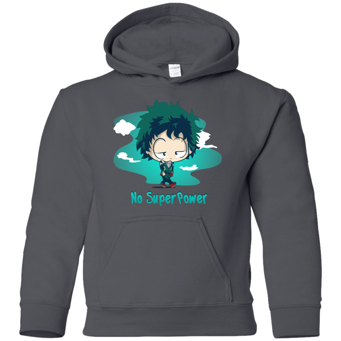 Sweatshirts Charcoal / YS No Super Power Youth Hoodie