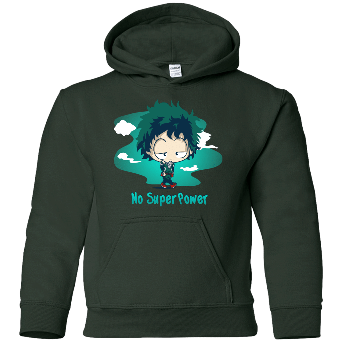 Sweatshirts Forest Green / YS No Super Power Youth Hoodie