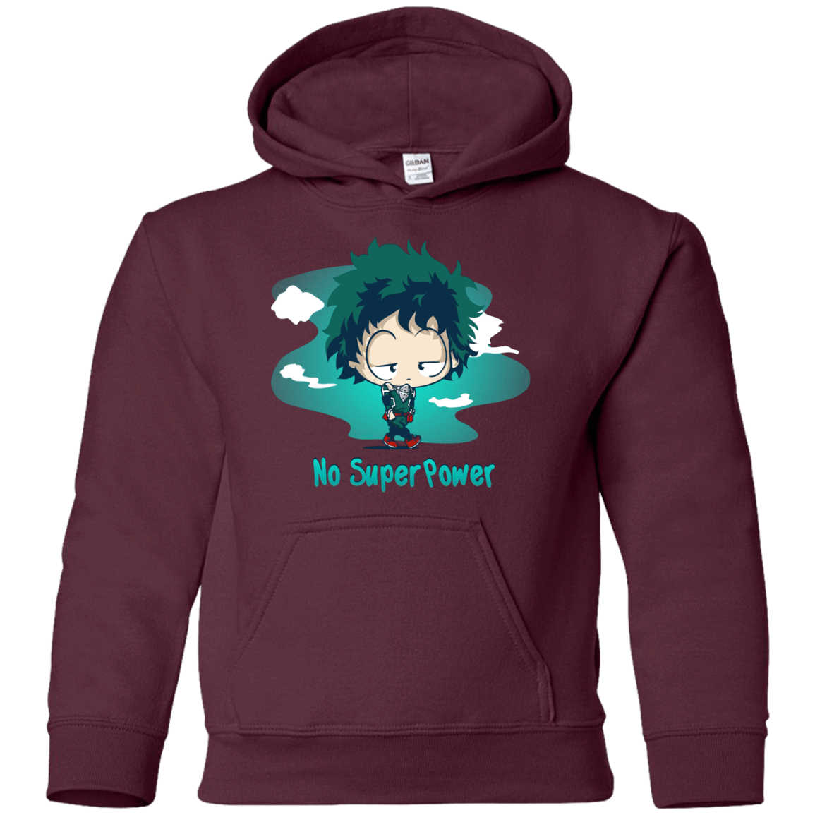 Sweatshirts Maroon / YS No Super Power Youth Hoodie