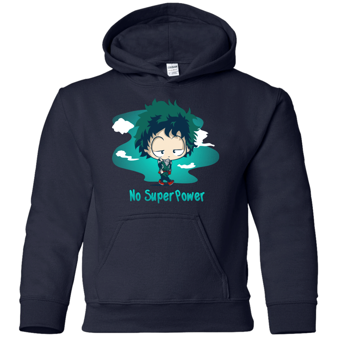 Sweatshirts Navy / YS No Super Power Youth Hoodie