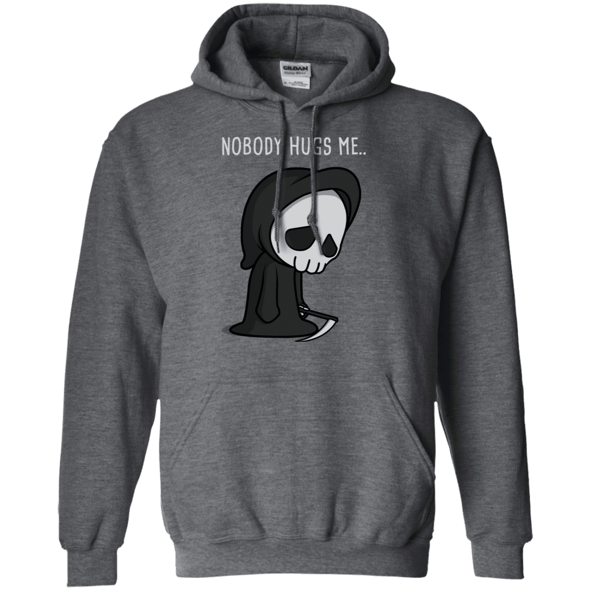 Sweatshirts Dark Heather / S Nobody Hugs Me Pullover Hoodie