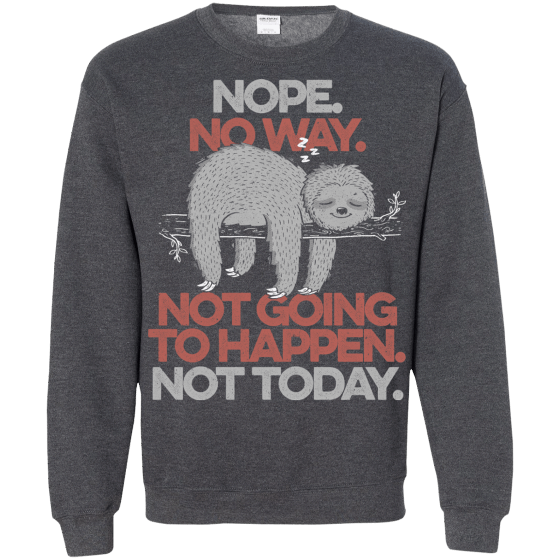 Sweatshirts Dark Heather / S Nope No Way Crewneck Sweatshirt