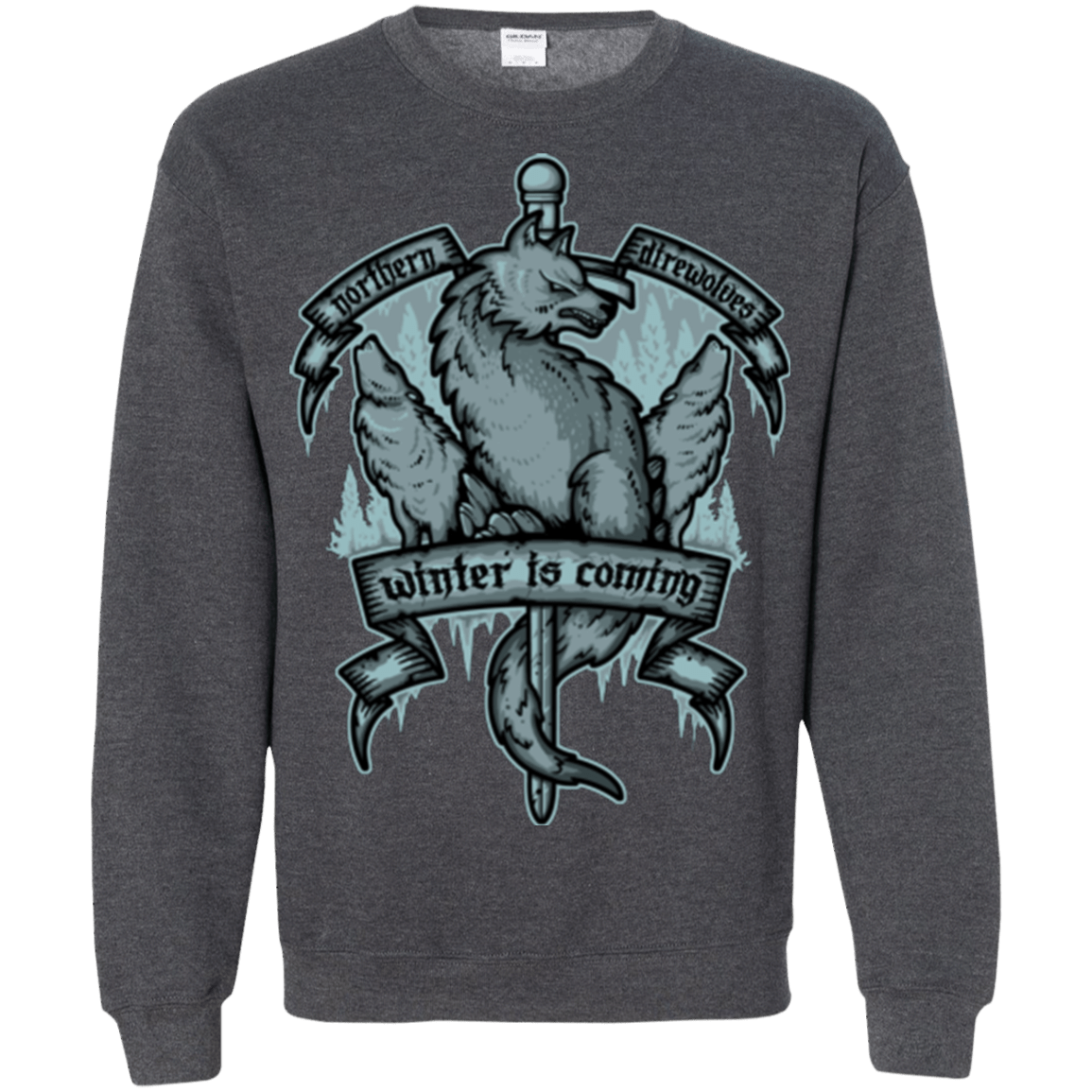Sweatshirts Dark Heather / Small Northern Direwolves Crewneck Sweatshirt